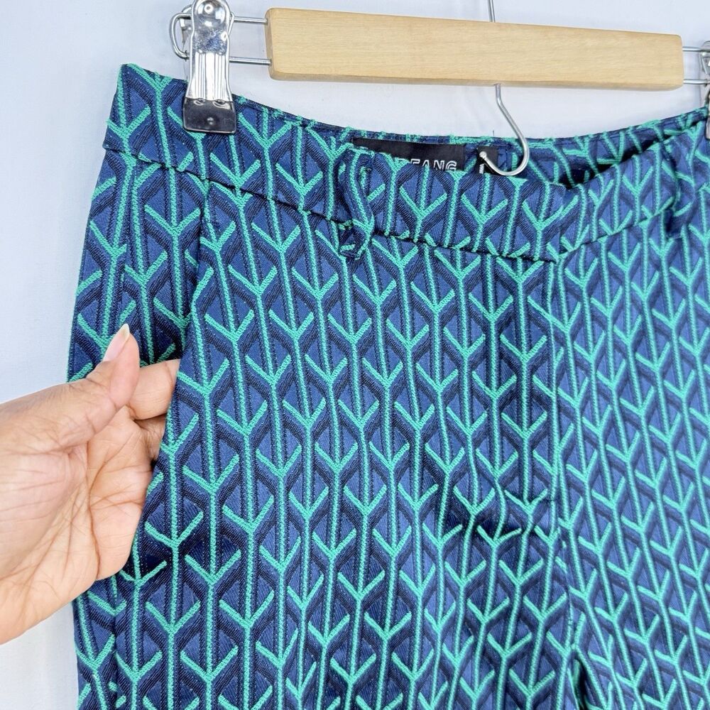 WILDFANG Women’s Slim Pant Green Multi Size 8 Empower Jacquard NWOT - Picture 9 of 16